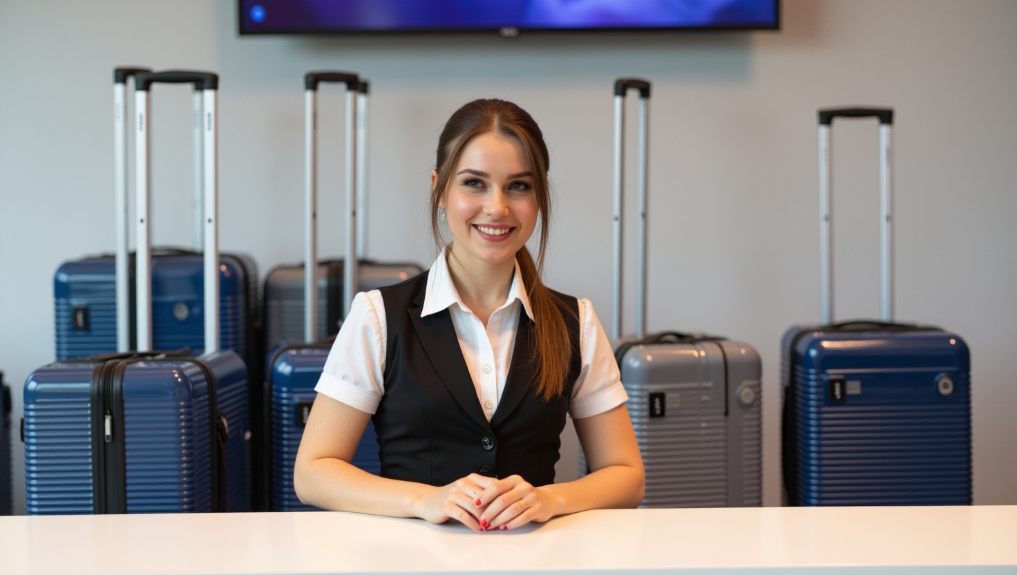 Wypożyczona walizka w podróży nad oceanem